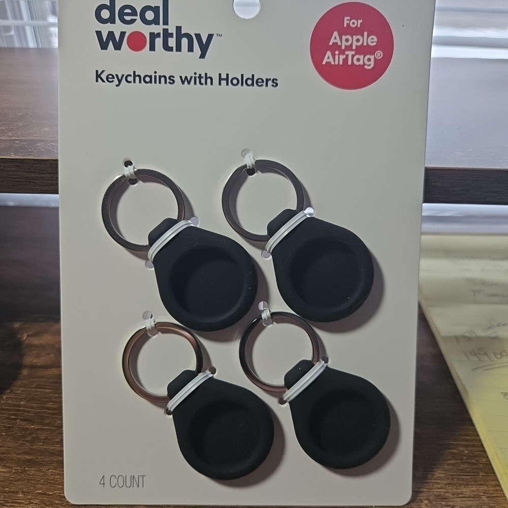 Black Keychains with Holders for Apple AirTag